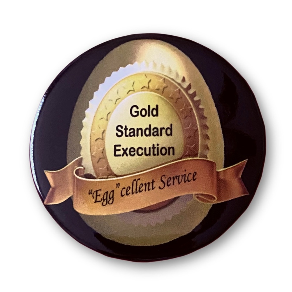 McDonald’s Pin Egg cellent Service Gold Standard Execution Pinback Button